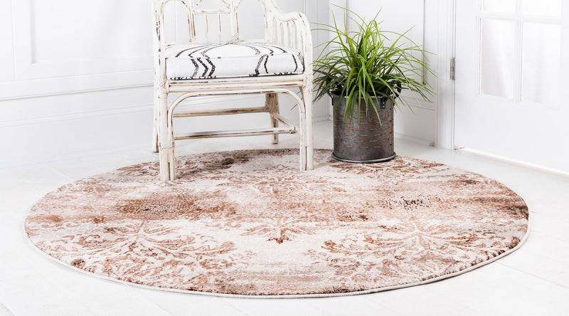 Andes Summit Collection Area Rug - Cotopaxi Round Dark Beige lifestyle 21