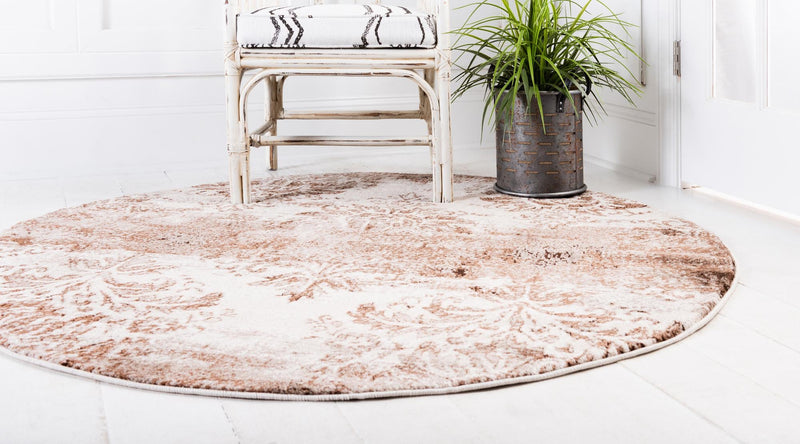Andes Summit Collection Area Rug - Cotopaxi Round Dark Beige lifestyle 22