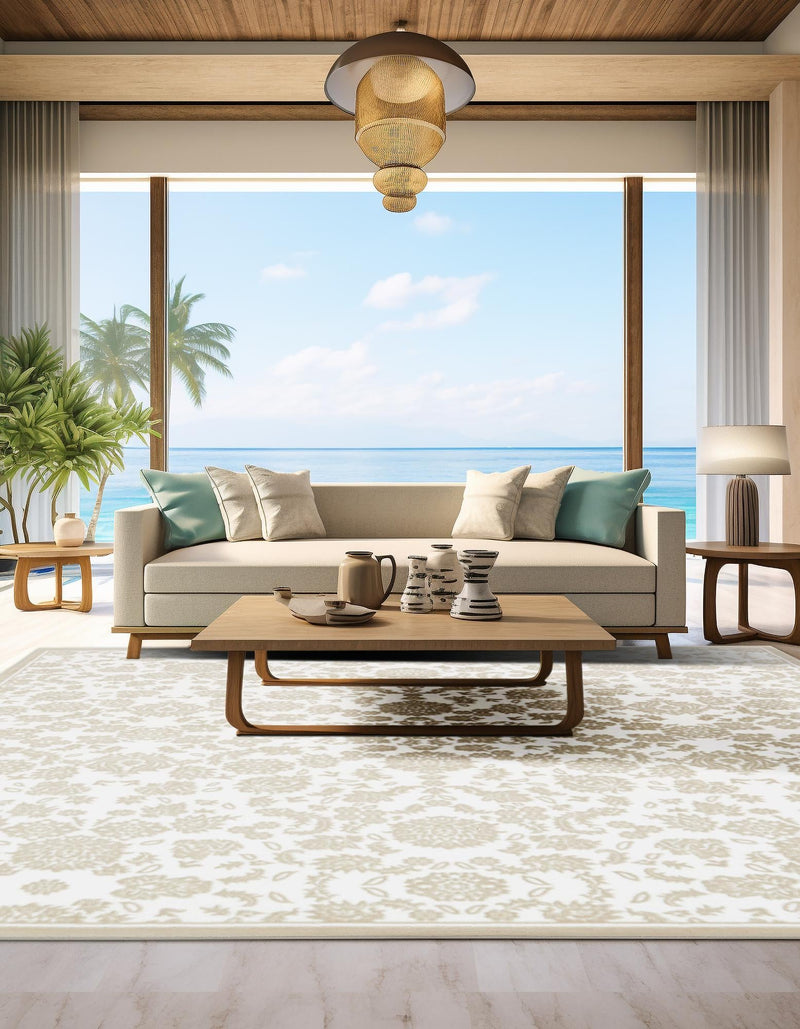 Andes Summit Collection Area Rug - Chimborazo Square Snow White lifestyle 31