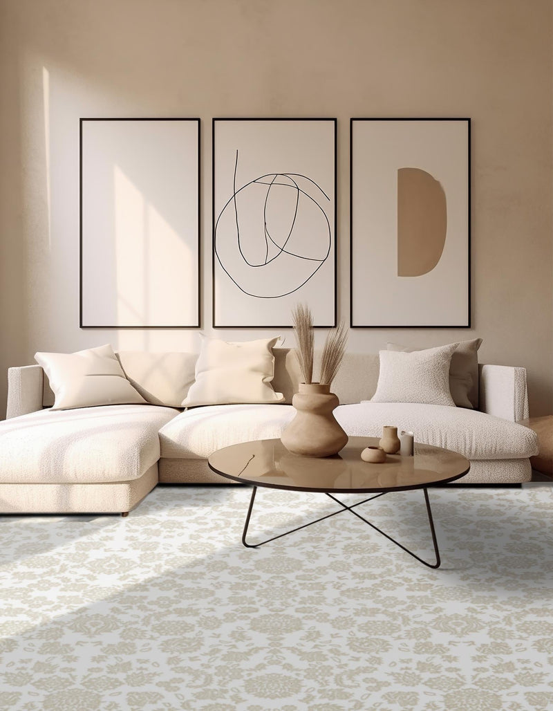 Andes Summit Collection Area Rug - Chimborazo Square Snow White lifestyle 45