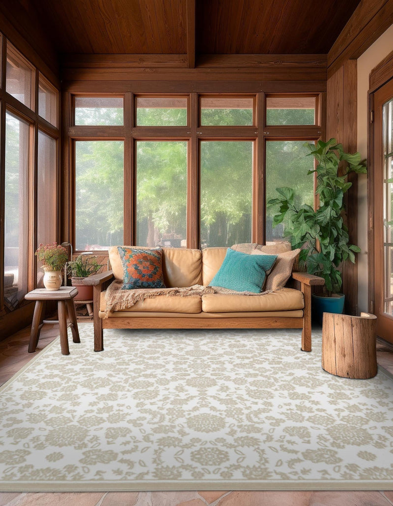 Andes Summit Collection Area Rug - Chimborazo Square Snow White lifestyle 57