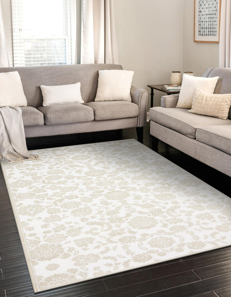 Andes Summit Collection Area Rug - Chimborazo Rectangle White Brown lifestyle 3