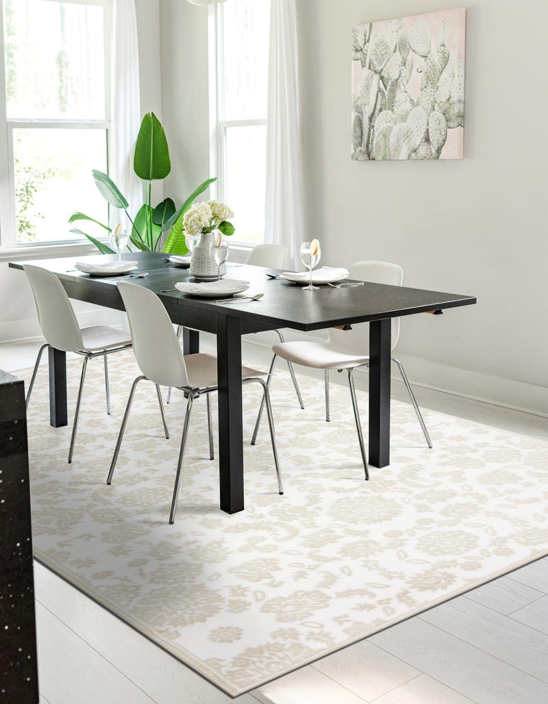 Andes Summit Collection Area Rug - Chimborazo Rectangle White Brown lifestyle 5