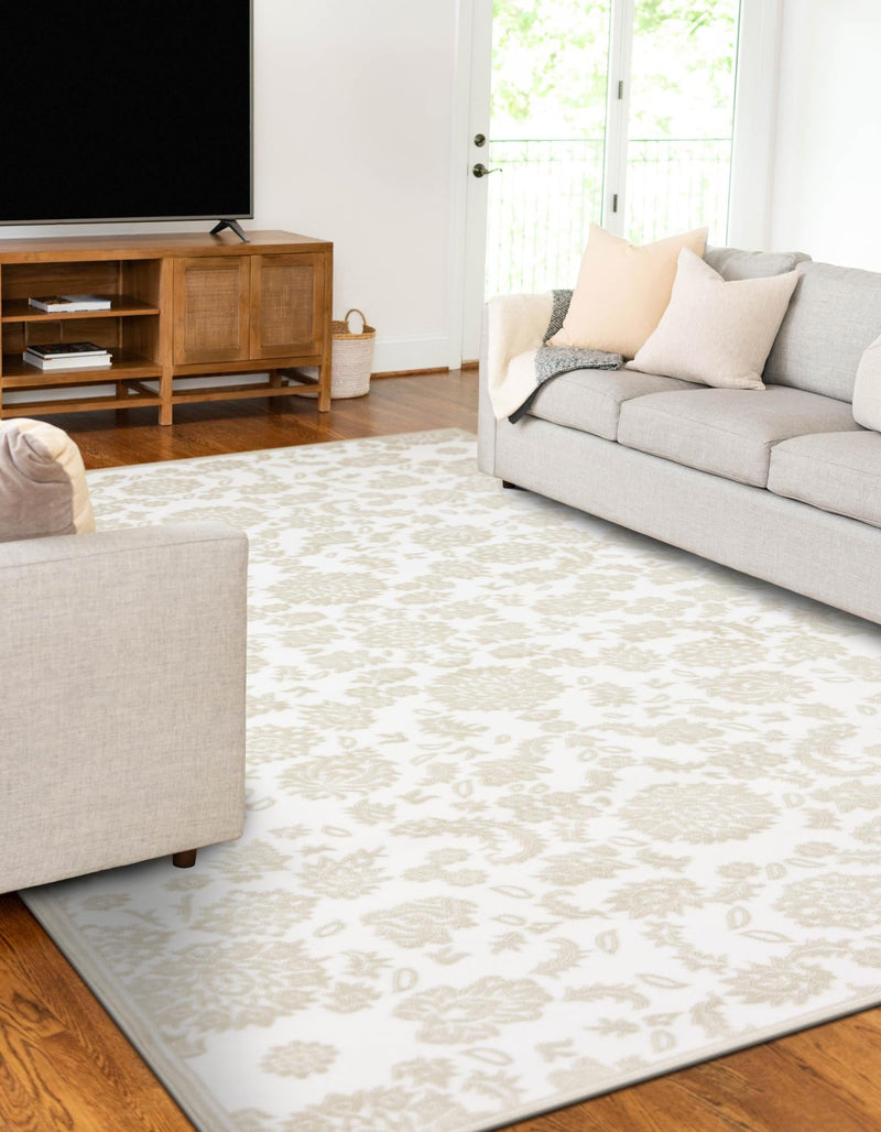 Andes Summit Collection Area Rug - Chimborazo Rectangle White Brown lifestyle 9