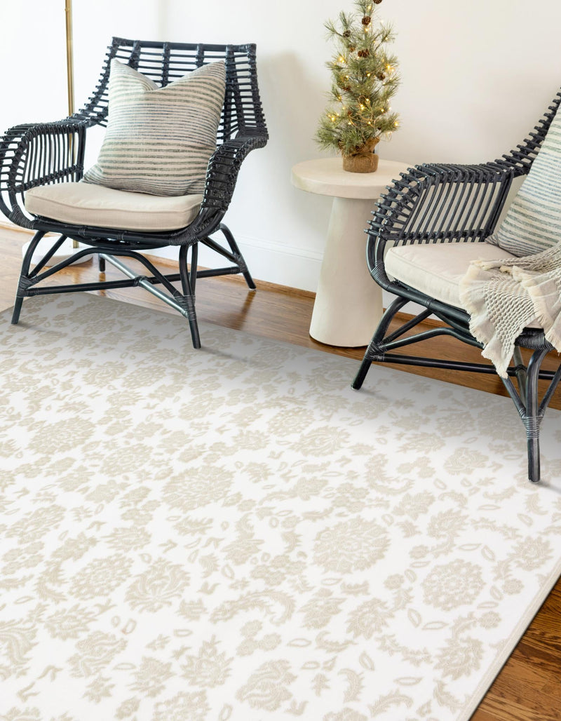 Andes Summit Collection Area Rug - Chimborazo Rectangle White Brown lifestyle 11
