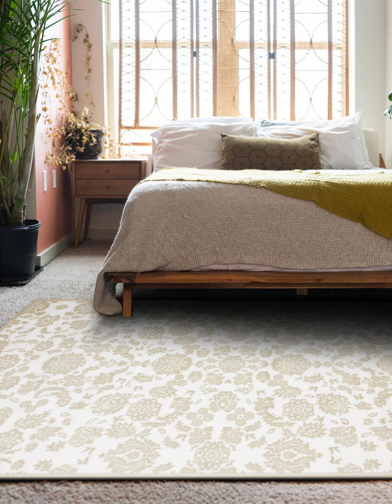 Andes Summit Collection Area Rug - Chimborazo Rectangle White Brown lifestyle 17