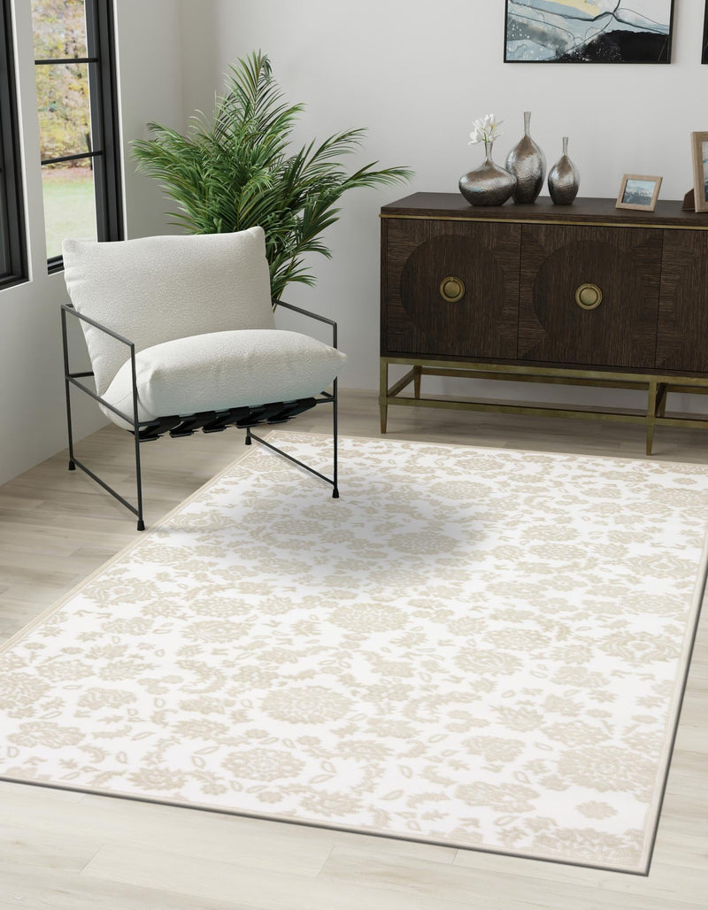 Andes Summit Collection Area Rug - Chimborazo Rectangle White Brown lifestyle 20
