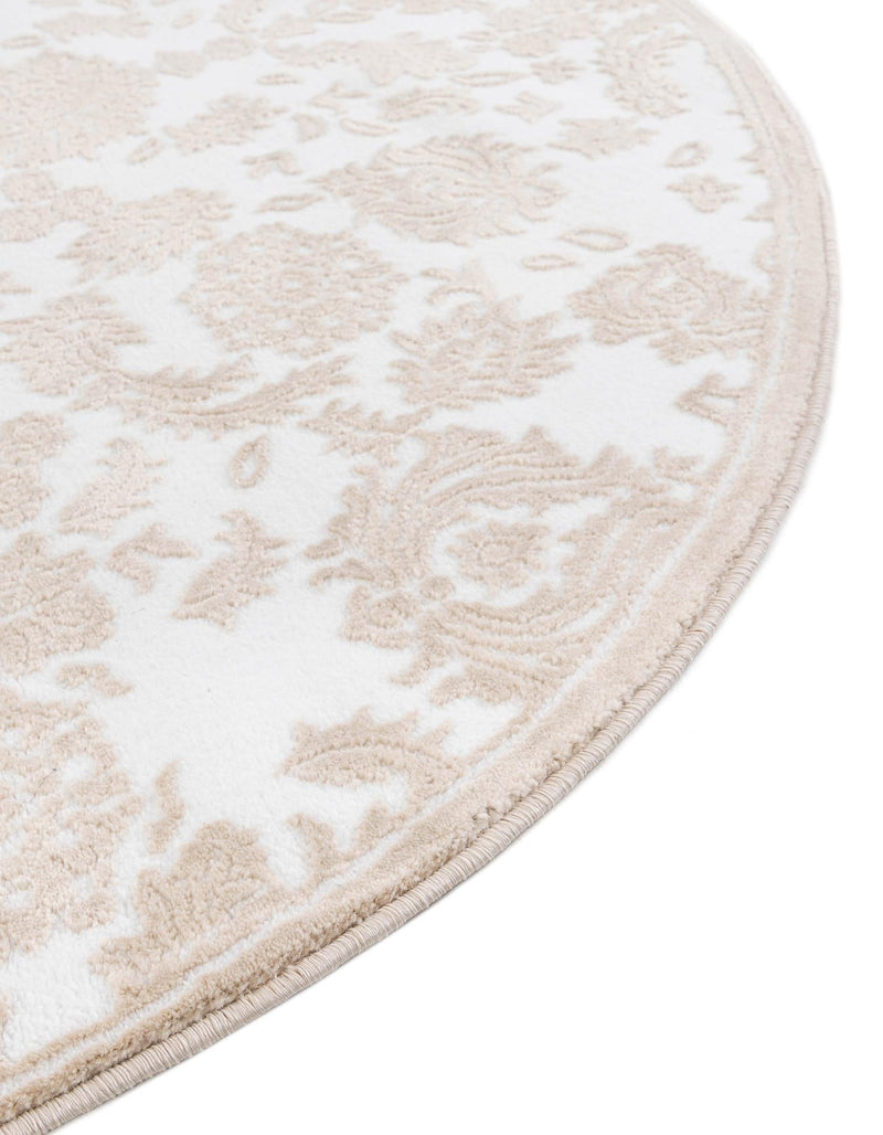 Andes Summit Collection Area Rug - Chimborazo Round White Brown lifestyle 84