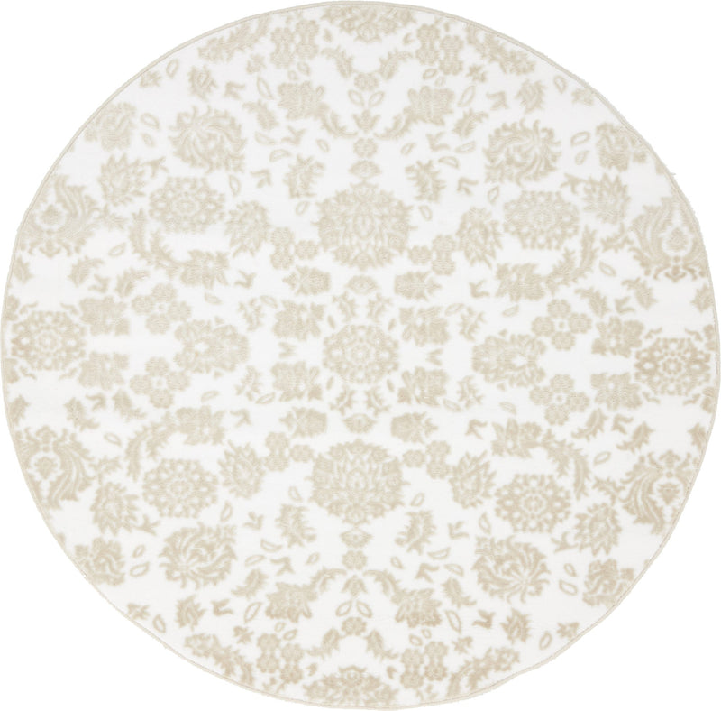 Andes Summit Collection Area Rug - Chimborazo Round White Brown lifestyle 16