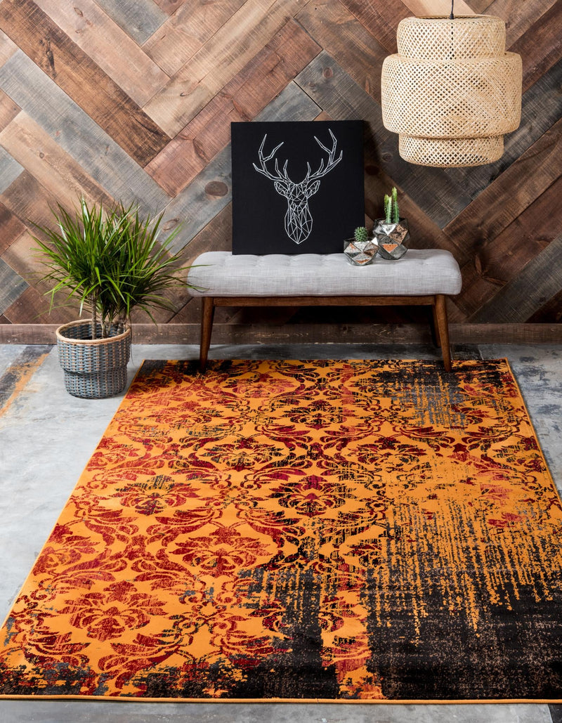 Ankara Elegance Collection Area Rug - Pamukkale Rectangle Orange lifestyle 6