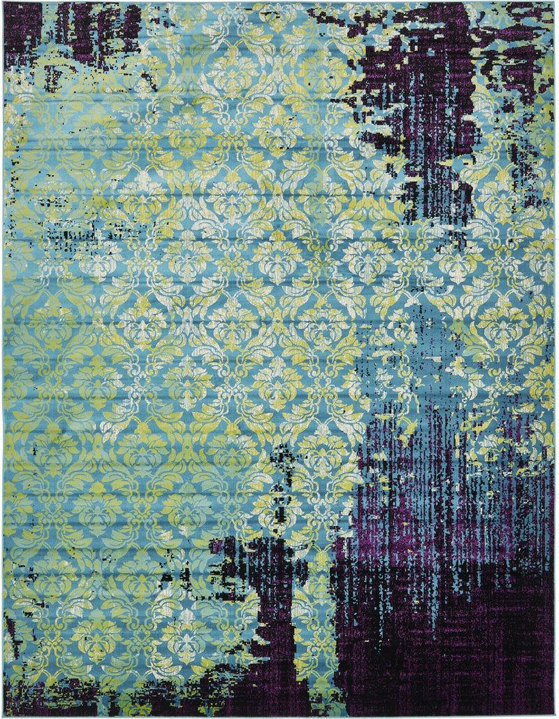 Ankara Elegance Collection Area Rug - Pamukkale Rectangle Blue lifestyle 2