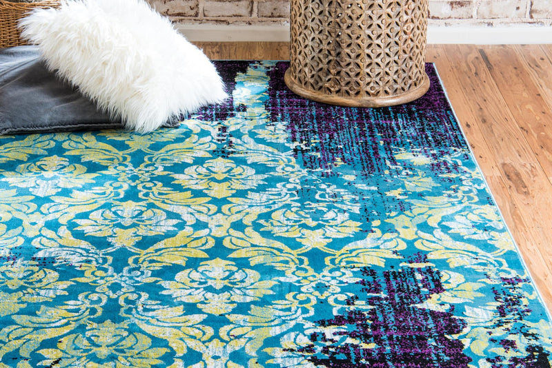 Ankara Elegance Collection Area Rug - Pamukkale Rectangle Blue lifestyle 18