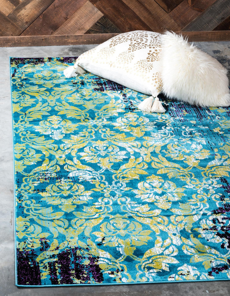 Ankara Elegance Collection Area Rug - Pamukkale Rectangle Blue lifestyle 10