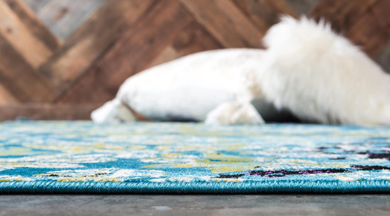 Ankara Elegance Collection Area Rug - Pamukkale Rectangle Blue lifestyle 6