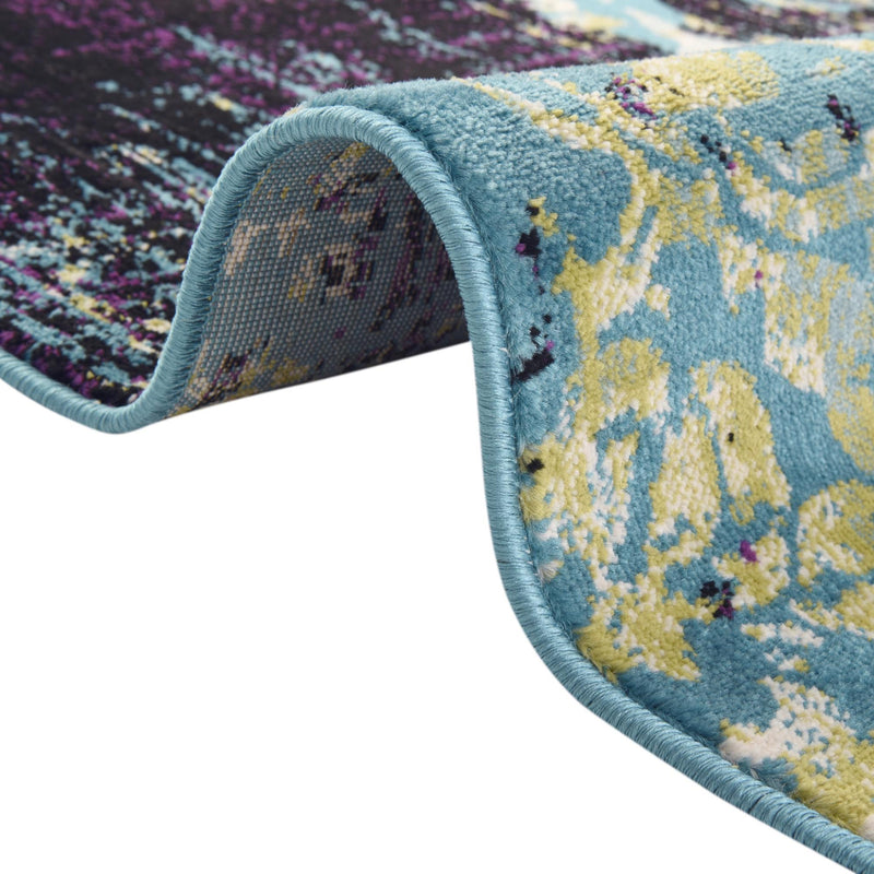 Ankara Elegance Collection Area Rug - Pamukkale Rectangle Blue lifestyle 12