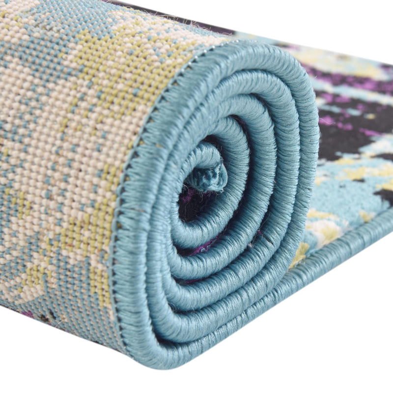 Ankara Elegance Collection Area Rug - Pamukkale Rectangle Blue lifestyle 14