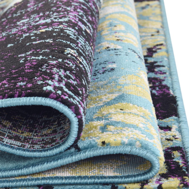 Ankara Elegance Collection Area Rug - Pamukkale Rectangle Blue lifestyle 15