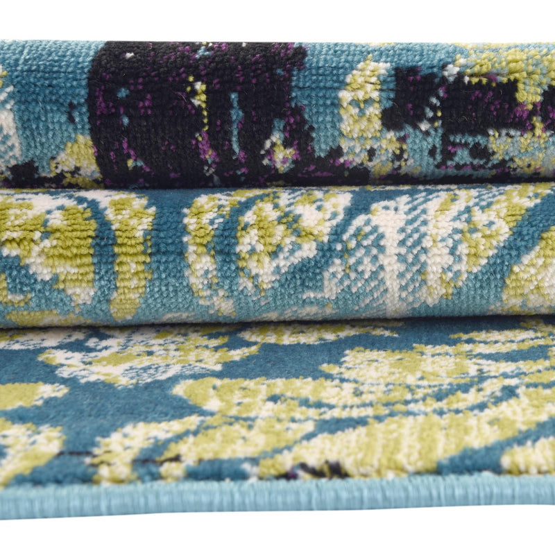 Ankara Elegance Collection Area Rug - Pamukkale Rectangle Blue lifestyle 16
