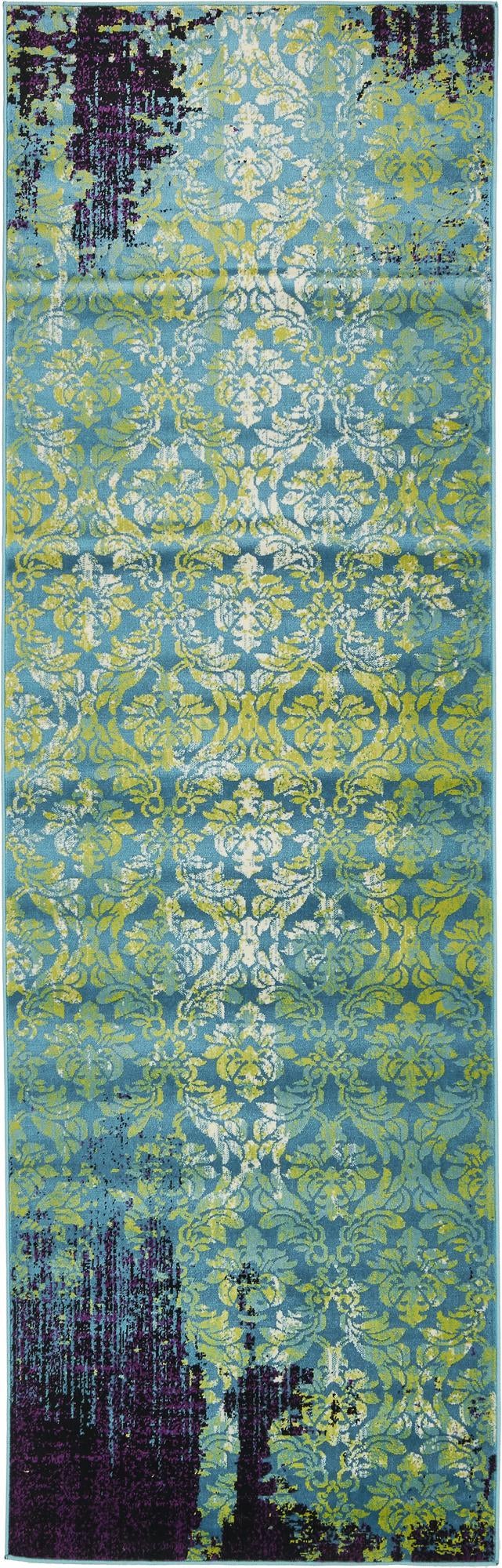 Ankara Elegance Collection Area Rug - Pamukkale Runner Blue lifestyle 19