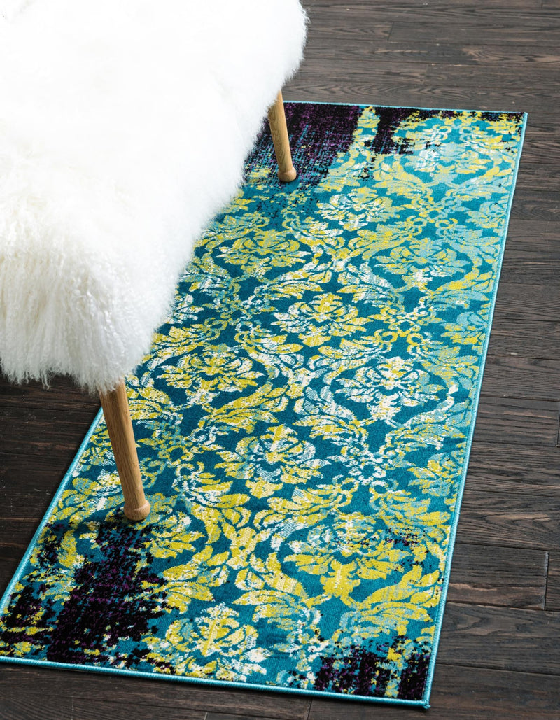 Ankara Elegance Collection Area Rug - Pamukkale Runner Blue lifestyle 24