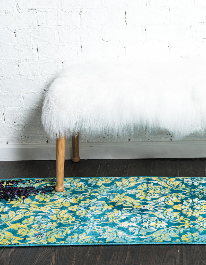 Ankara Elegance Collection Area Rug - Pamukkale Runner Blue lifestyle 30