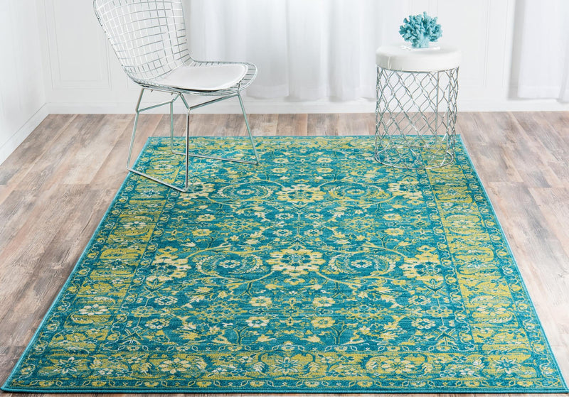 Ankara Elegance Collection Area Rug - Bodrum Rectangle Blue lifestyle 9