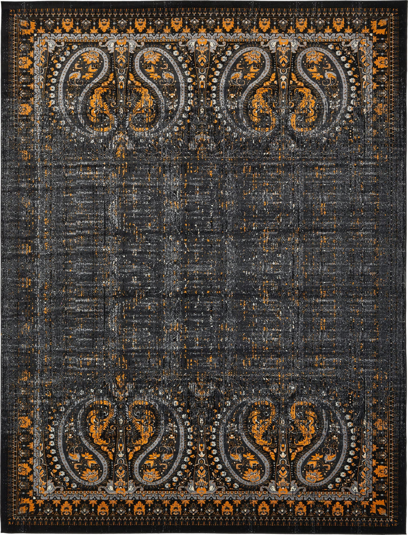 Ankara Elegance Collection Area Rug - Cappadocia Rectangle Black Main