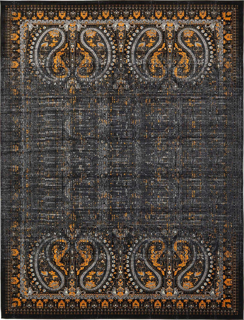 Ankara Elegance Collection Area Rug - Cappadocia Rectangle Black lifestyle 4