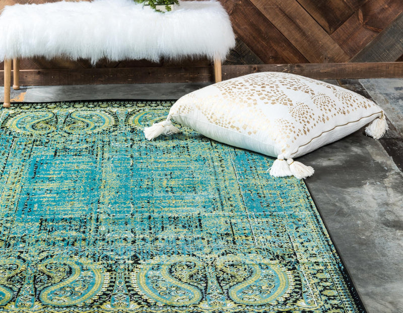 Ankara Elegance Collection Area Rug - Cappadocia Rectangle Aquamarine lifestyle 18