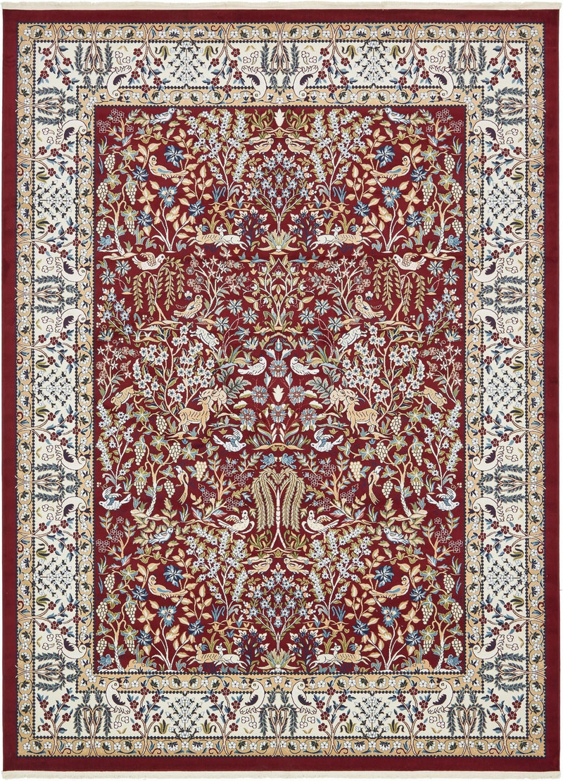 Persian Elegance Collection Area Rug - Kerman (Burgundy) Rectangle Burgundy Main