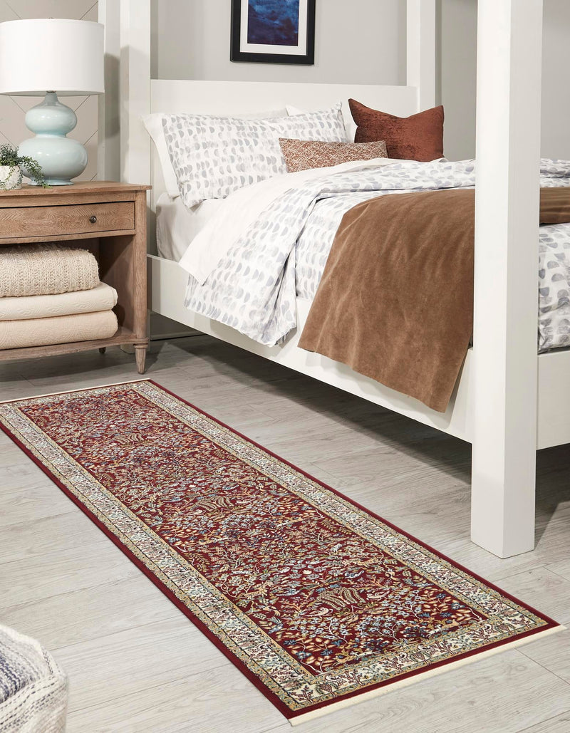 Persian Elegance Collection Area Rug - Kerman (Burgundy) Runner Burgundy lifestyle 10