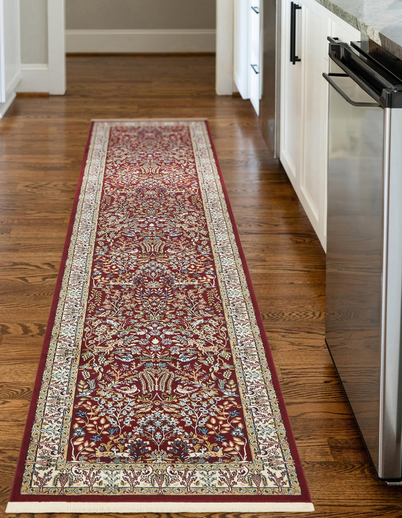 Persian Elegance Collection Area Rug - Kerman (Burgundy) Runner Burgundy lifestyle 12