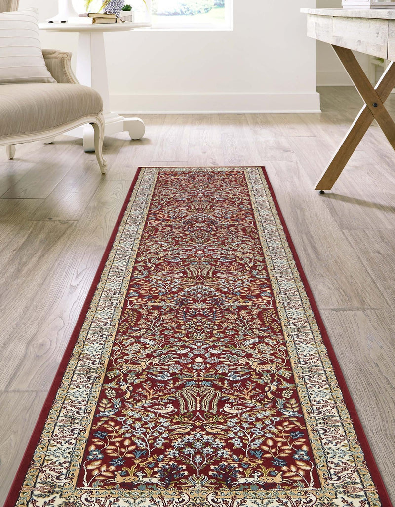 Persian Elegance Collection Area Rug - Kerman (Burgundy) Runner Burgundy lifestyle 13