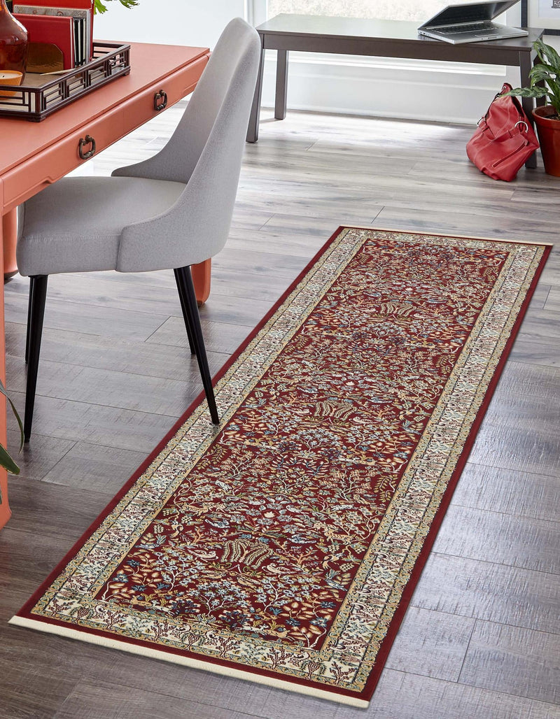 Persian Elegance Collection Area Rug - Kerman (Burgundy) Runner Burgundy lifestyle 21