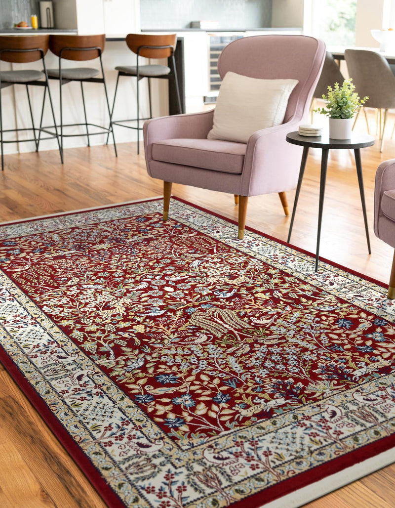 Persian Elegance Collection Area Rug - Kerman (Burgundy) Rectangle Burgundy lifestyle 2