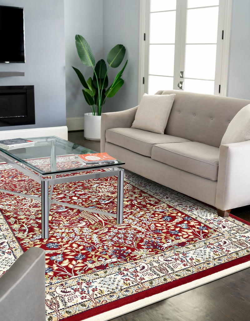Persian Elegance Collection Area Rug - Kerman (Burgundy) Rectangle Burgundy lifestyle 3