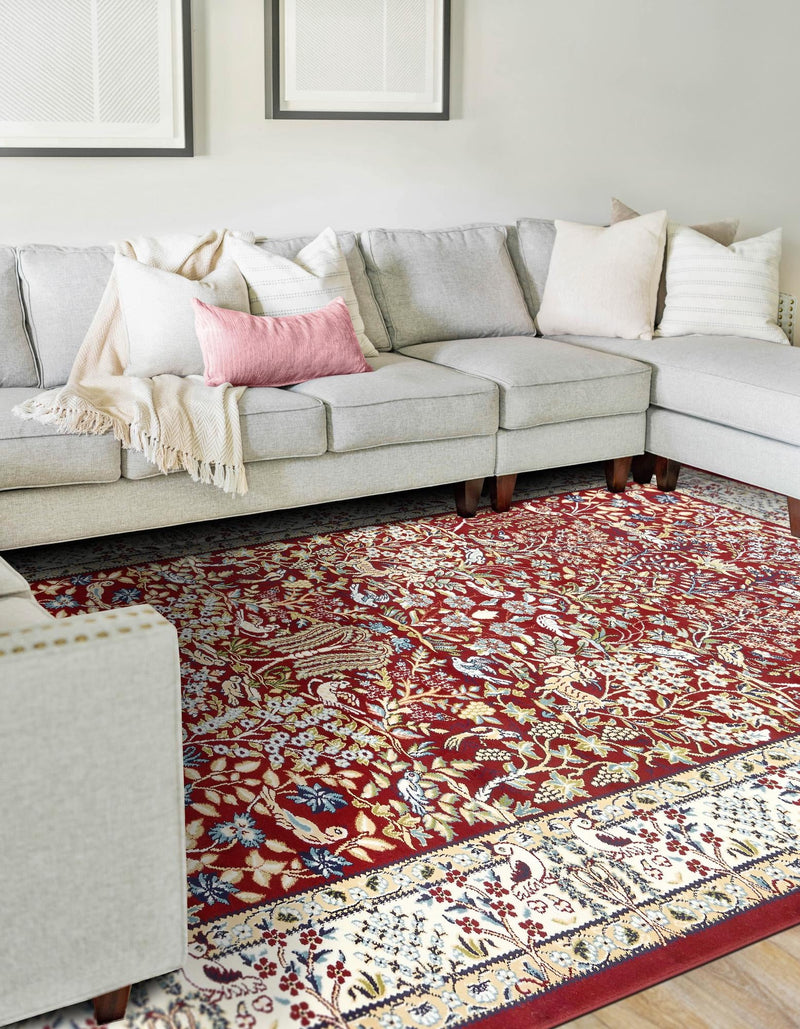 Persian Elegance Collection Area Rug - Kerman (Burgundy) Rectangle Burgundy lifestyle 4