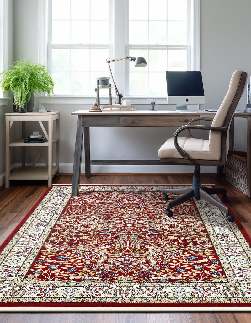 Persian Elegance Collection Area Rug - Kerman (Burgundy) Rectangle Burgundy lifestyle 5