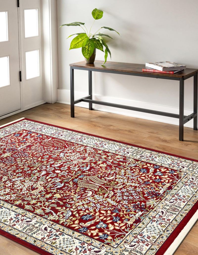 Persian Elegance Collection Area Rug - Kerman (Burgundy) Rectangle Burgundy lifestyle 9