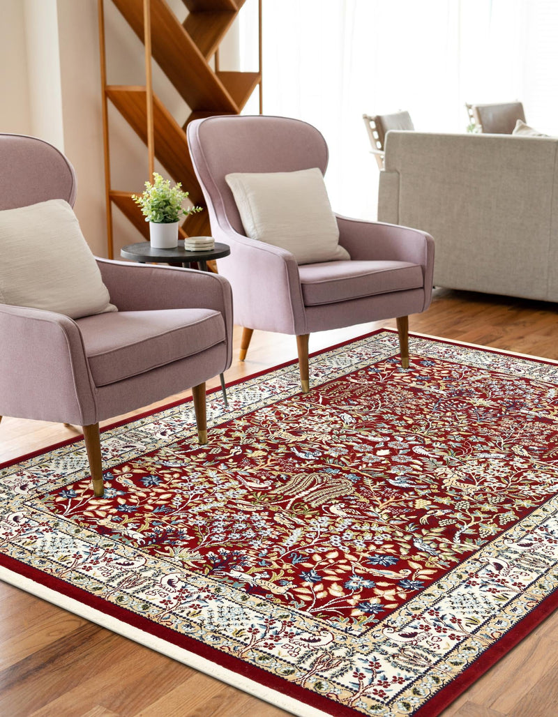 Persian Elegance Collection Area Rug - Kerman (Burgundy) Rectangle Burgundy lifestyle 10