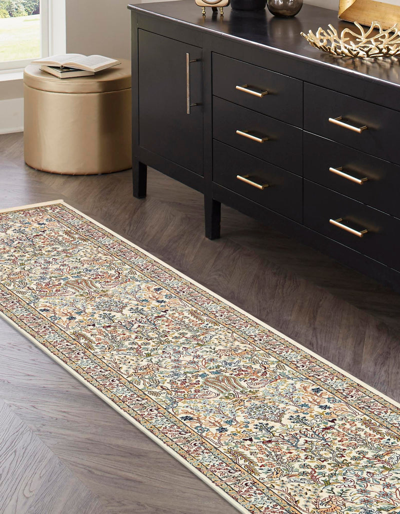 Persian Elegance Collection Area Rug - Kerman (Ivory) Runner Ivory lifestyle 13