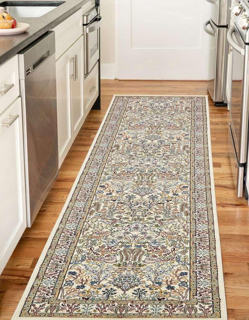 Persian Elegance Collection Area Rug - Kerman (Ivory) Runner Ivory lifestyle 19