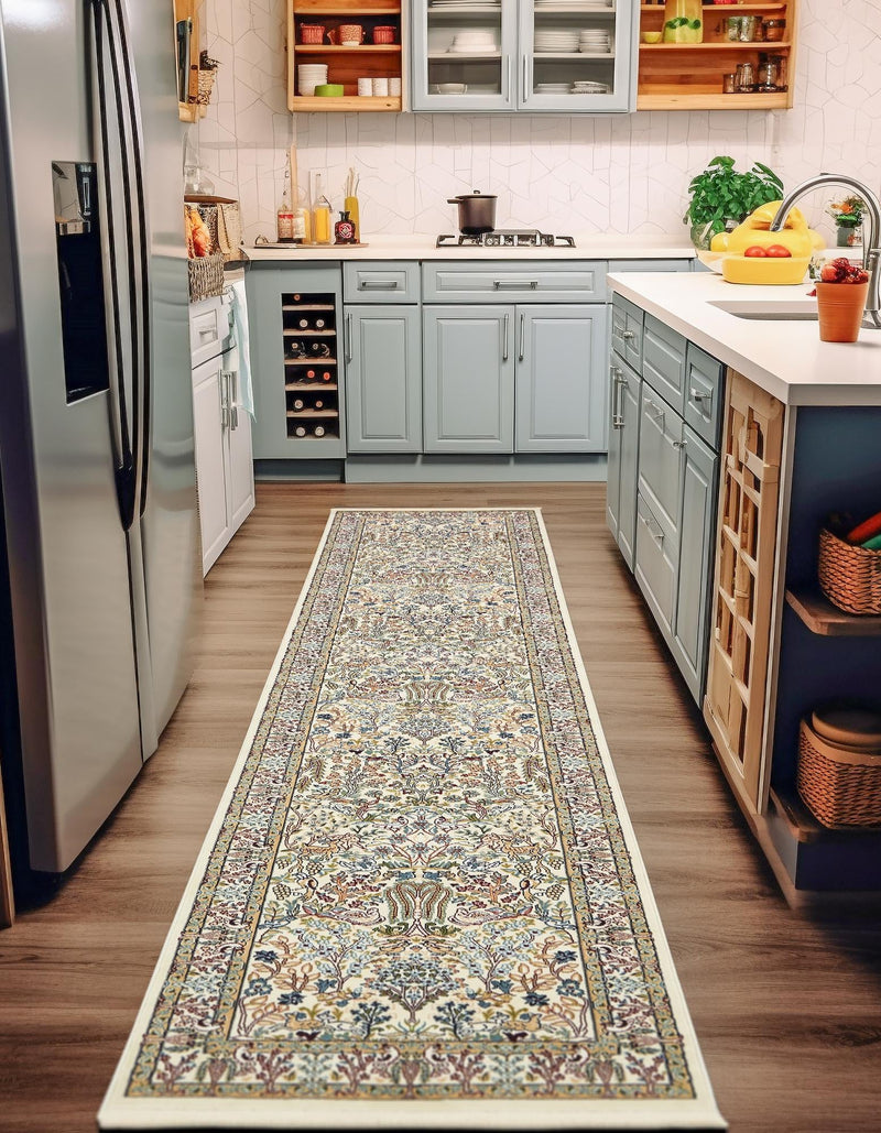 Persian Elegance Collection Area Rug - Kerman (Ivory) Runner Ivory lifestyle 21