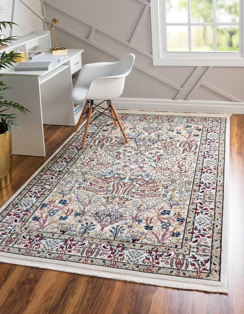 Persian Elegance Collection Area Rug - Kerman (Ivory) Rectangle Ivory lifestyle 2