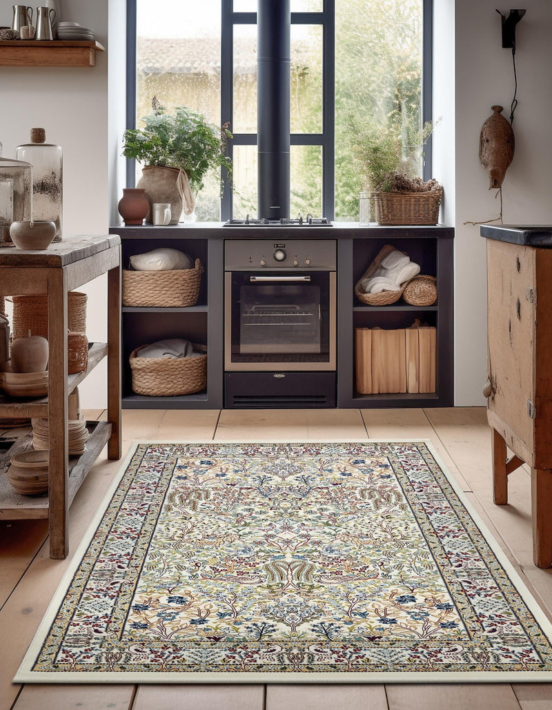 Persian Elegance Collection Area Rug - Kerman (Ivory) Rectangle Ivory lifestyle 5