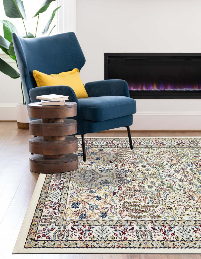 Persian Elegance Collection Area Rug - Kerman (Ivory) Rectangle Ivory lifestyle 8