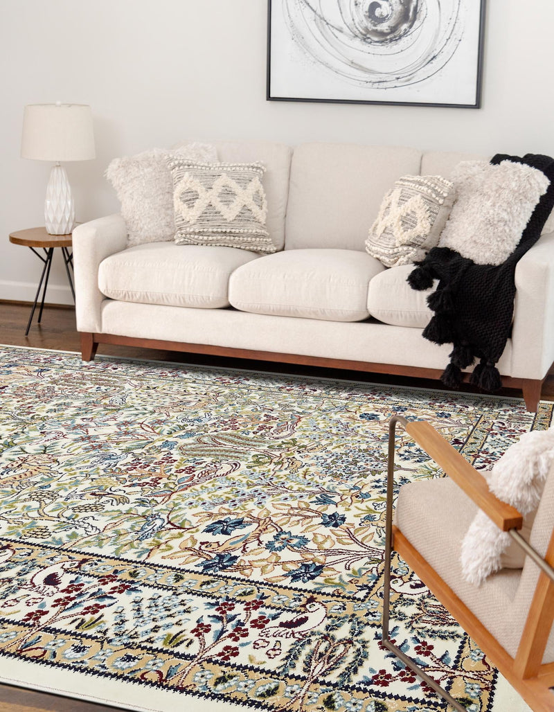 Persian Elegance Collection Area Rug - Kerman (Ivory) Rectangle Ivory lifestyle 9