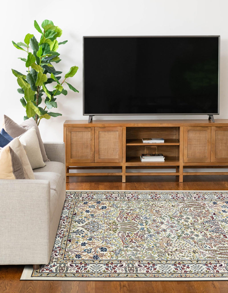 Persian Elegance Collection Area Rug - Kerman (Ivory) Rectangle Ivory lifestyle 11