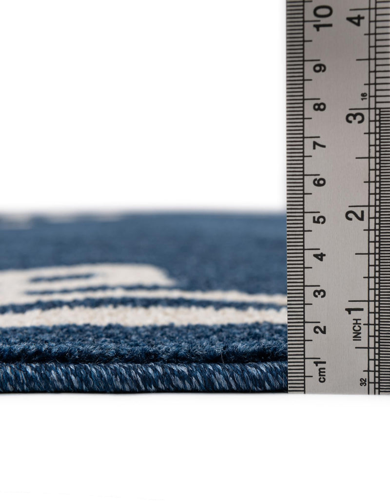 Aegean Labyrinth Collection Area Rug - Rhodes Rectangle Dark Blue lifestyle 13
