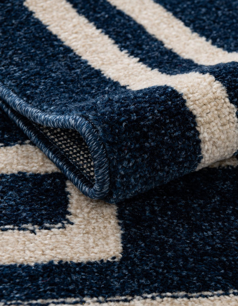 Aegean Labyrinth Collection Area Rug - Rhodes Rectangle Dark Blue lifestyle 16